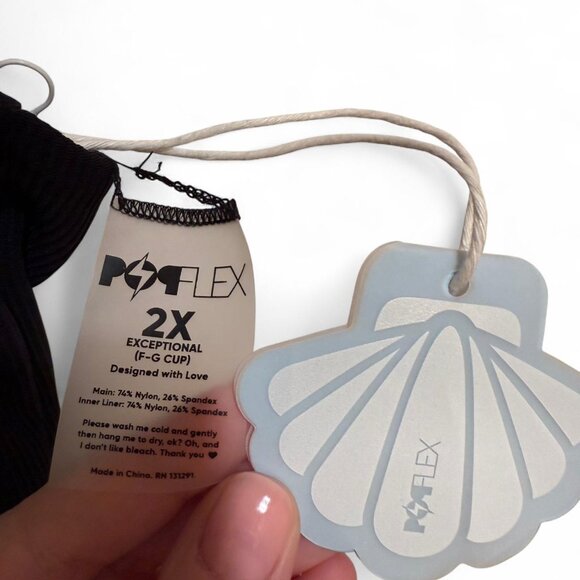 BNWT Black Popflex Active Boardwalk Bombshell One Piece Swimsuit 2X - Picture 7 of 8